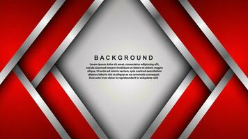 Abstract red overlapping layers background combined with silver textured lines decoration. Luxury and premium concept vector design template for using modern cover elements, banners, cards