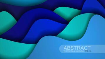 Paper art abstract waves. Paper carving background. Modern origami design template. Vector illustration. 3d paper layers