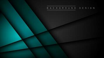 Turquoise green and blue background vector layers overlapping on dark space for background design