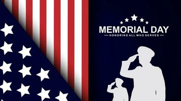 Memorial Day Background Text Design. Respect All Who Serve. Vector illustration.