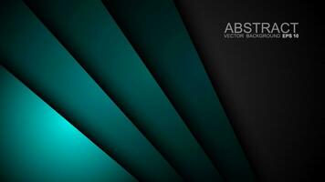 Turquoise green and blue background vector layers overlapping on dark space for background design