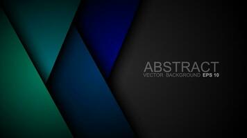 Turquoise green and blue background vector layers overlapping on dark space for background design