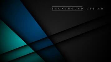 Turquoise green and blue background vector layers overlapping on dark space for background design