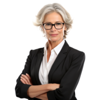 Old business woman isolated png