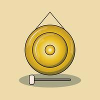 el ilustración de oro gong vector