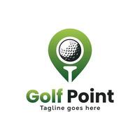 Golf Sport Logo Design Concept. Golf Point Logo Design. Golf Point Icon Template vector