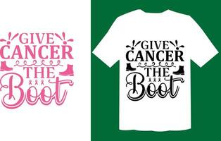 dar cáncer el bota t camisa diseño vector