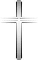 Christian Catholic cross icon baptism  linear christian crucifix vector