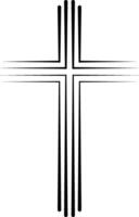 Christian Catholic cross icon baptism  linear christian crucifix vector