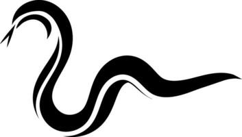 Curved calligraphy line calligraphy element snake elegantly curved ribbon strip vector