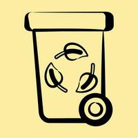 Icon recycle bin. Ecology and environment elements. Icons in hand drawn style. Good for prints, posters, logo, infographics, etc. vector