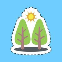 Sticker line cut forest. Ecology and environment elements. Good for prints, posters, logo, infographics, etc. vector