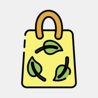 icono eco bolsa. ecología y ambiente elementos. íconos en lleno línea estilo. bueno para huellas dactilares, carteles, logo, infografía, etc. vector