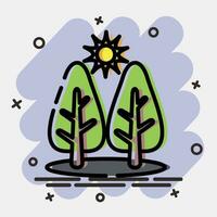 Icon forest. Ecology and environment elements. Icons in comic style. Good for prints, posters, logo, infographics, etc. vector