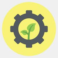 Icon eco technology. Ecology and environment elements. Icons in color mate style. Good for prints, posters, logo, infographics, etc. vector