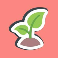 Sticker plant. Ecology and environment elements. Good for prints, posters, logo, infographics, etc. vector