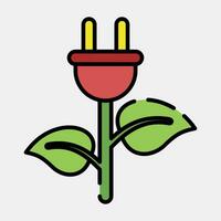 Icon plug shaped plant. Ecology and environment elements. Icons in filled line style. Good for prints, posters, logo, infographics, etc. vector