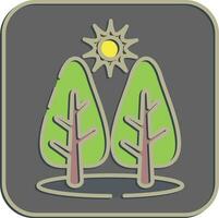 Icon forest. Ecology and environment elements. Icons in embossed style. Good for prints, posters, logo, infographics, etc. vector
