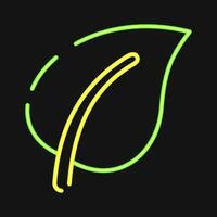 Icon leaf. Ecology and environment elements. Icons in neon style. Good for prints, posters, logo, infographics, etc. vector