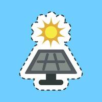 Sticker line cut solar energy panel. Ecology and environment elements. Good for prints, posters, logo, infographics, etc. vector