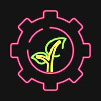 Icon eco technology. Ecology and environment elements. Icons in neon style. Good for prints, posters, logo, infographics, etc. vector