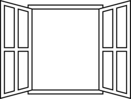 icon sign open window vector outline open window frame