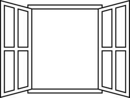 icon sign open window vector outline open window frame