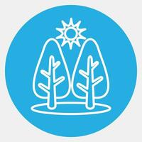 Icon forest. Ecology and environment elements. Icons in blue round style. Good for prints, posters, logo, infographics, etc. vector