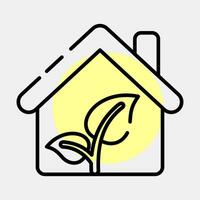 Icon eco house. Ecology and environment elements. Icons in color spot style. Good for prints, posters, logo, infographics, etc. vector