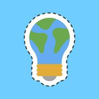 Sticker line cut earth shape bulb. Ecology and environment elements. Good for prints, posters, logo, infographics, etc. vector