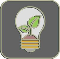 Icon eco bulb. Ecology and environment elements. Icons in embossed style. Good for prints, posters, logo, infographics, etc. vector