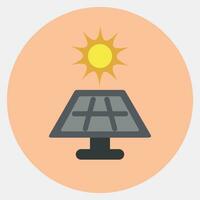 Icon solar energy panel. Ecology and environment elements. Icons in color mate style. Good for prints, posters, logo, infographics, etc. vector
