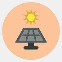 Icon solar energy panel. Ecology and environment elements. Icons in color mate style. Good for prints, posters, logo, infographics, etc. vector