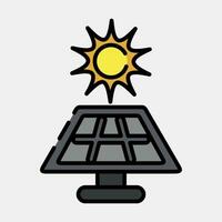 icono solar energía panel. ecología y ambiente elementos. íconos en lleno línea estilo. bueno para huellas dactilares, carteles, logo, infografía, etc. vector