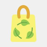 icono eco bolsa. ecología y ambiente elementos. íconos en plano estilo. bueno para huellas dactilares, carteles, logo, infografía, etc. vector