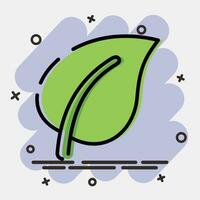 Icon leaf. Ecology and environment elements. Icons in comic style. Good for prints, posters, logo, infographics, etc. vector