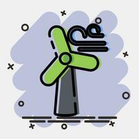 Icon wind turbine. Ecology and environment elements. Icons in comic style. Good for prints, posters, logo, infographics, etc. vector