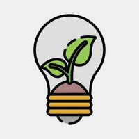 Icon eco bulb. Ecology and environment elements. Icons in filled line style. Good for prints, posters, logo, infographics, etc. vector