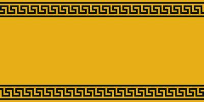 Yellow Board black ethno ornament, border  Greek pattern background warnings vector