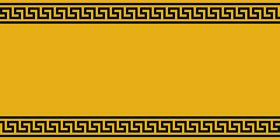 Yellow Board black ethno ornament, border  Greek pattern background warnings vector