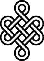 Mystical knot longevity health sign good luck Feng Shui tattoo vector