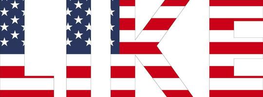 Word text like USA flag, word like under us flag vector