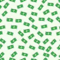 Seamless pattern banknote cash money dollar green money symbol money vector