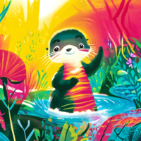 A Cute Otter in the Forest AI Generative png