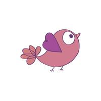 Vector flat illustration of a cute bird