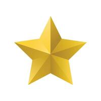 Vector 3d gold metal star isolated on white background