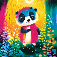 A Cute Badger in the Forest AI Generative png