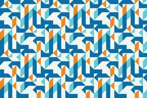 Geometric seamless pattern with blue and orange color. Simple regular background. vector