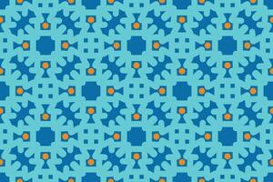 Fabric seamless pattern with blue and orange color vector