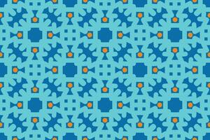 Fabric seamless pattern with blue and orange color vector